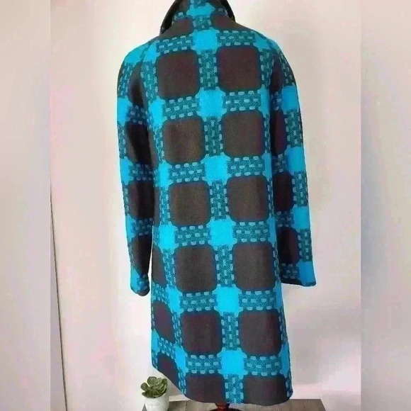 Per se teal and blue 100% wool jacket with toggle buttons. Size 6 - Picture 5 of 11